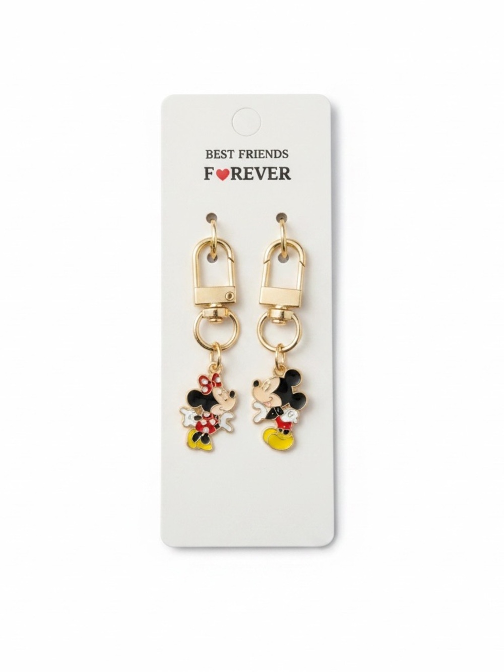New Mint Minnie and Mickey Mouse Best Friends Bag Charms / Keychains Set Disney